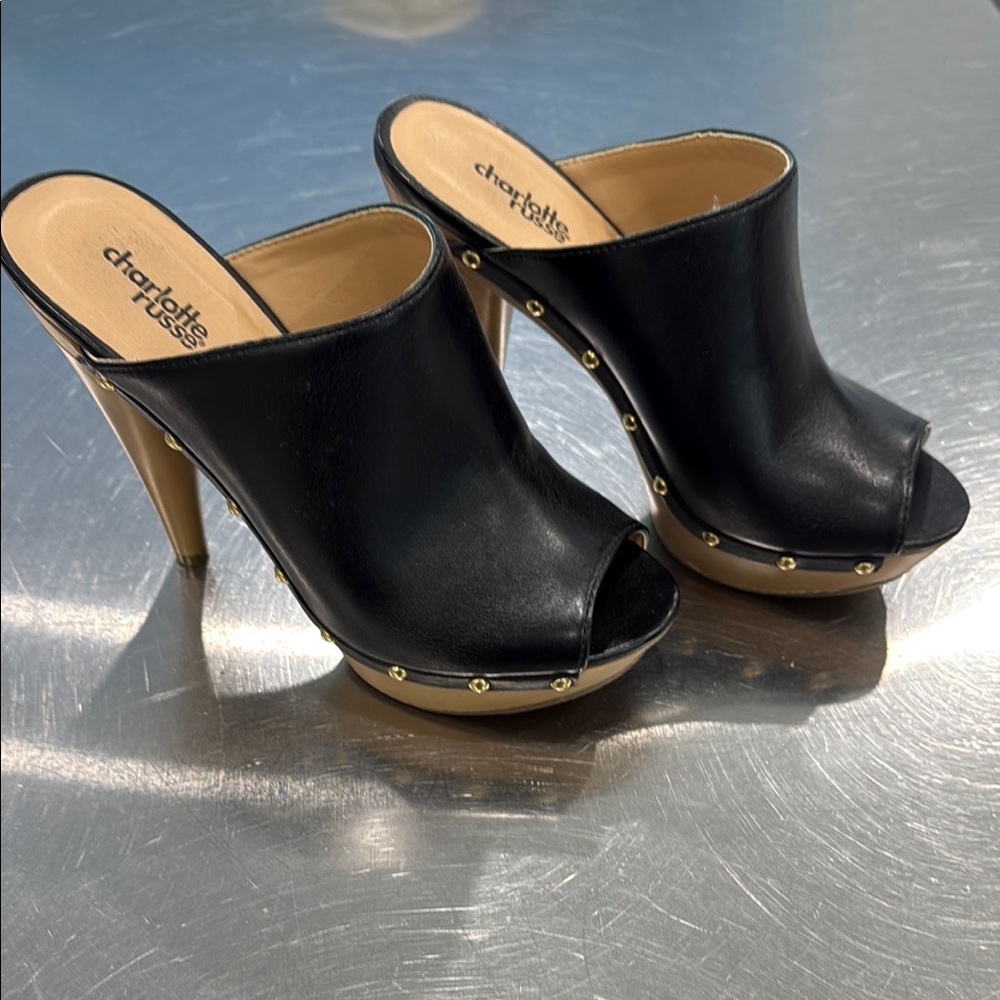 Charlotte Russe Black Peep Toe Heels